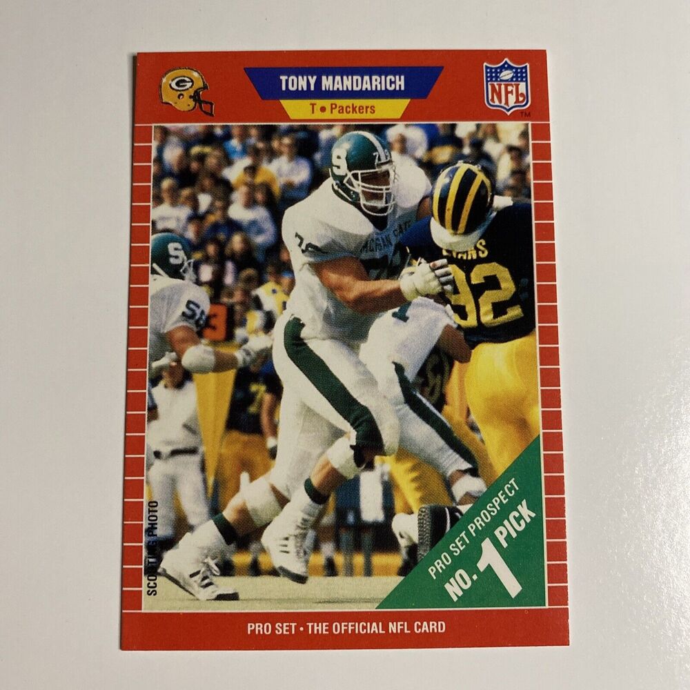 1989 Pro Set Football Card Tony Mandarich #495 Vintage RC